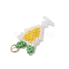 Glass Seed Beaded Pendants PALLOY-MZ00913-06-4