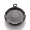 304 Stainless Steel Pendant Cabochon Settings STAS-K202-03E-B-1