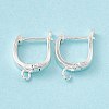 Brass Hoop Earring Findings with Latch Back Closure KK-A172-19S-1