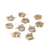 Brass Micro Pave Clear Cubic Zirconia Spring Ring Clasps ZIRC-F120-013G-4