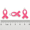 October Breast Cancer Pink Awareness Ribbon Alloy Enamel Pendants ENAM-E262-S-3
