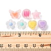 100Pcs 5 Styles Frosted Transparent Acrylic Beads OACR-FP0001-22-4