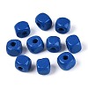 Spray Painted Wooden Beads WOOD-P021-01A-04-1