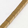 Electroplate Non-magnetic Synthetic Hematite Beads Strands G-J170A-4x4mm-07-3
