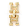Rack Plating Brass Micro Pave Clear Cubic Zirconia Fold Over Clasps KK-H447-16G-1
