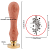 Brass Wax Seal Stamp with Handle AJEW-WH0184-0519-2