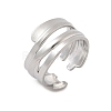 304 Stainless Steel Cuff Rings for Women RJEW-A079-08C-P-4
