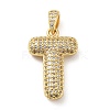 Brass Micro Pave Cubic Zirconia Pendants KK-E061-03G-20-1