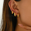 3 Pairs Vintage Frosted Brass Hoop Earring Sets MK3125-1-2