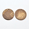 Wood Jewelry Findings Flat Round Coconut Pendants COCO-E001-10B-2