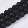 Spray Painted Natural Lava Rock Beads Strands G-N0324-C-01-1