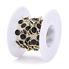 Handmade Alloy Enamel Flat Round Link Chains ENAM-F138-03D-RS-4