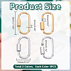 6Pcs 2 Colors 304 Stainless Steel Screw Carabiner Lock Charms STAS-HY0001-77-4