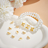 20Pcs 5 Style Rack Plating Brass Pave Clear Cubic Zirconia Flower Slide Charms KK-BC0012-86-5