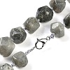Natural Labradorite Nuggets Beaded Necklaces for Women Men NJEW-K388-01E-01Z-3