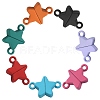 14 Sets 7 Colors Star Alloy Magnetic Clasps PALLOY-CJ0002-29-4
