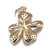 Brass Micro Clear Cubic Zirconia Pendants ZIRC-F120-043G-2