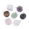 Mixed Gemstone Wire Wrapped Pendants G-E566-05-1