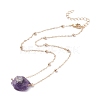 Natural Raw Stone Pendant Necklace for Women NJEW-JN03781-2