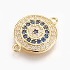 Brass Micro Pave Cubic Zirconia Links X-ZIRC-O026-06G-NR-1
