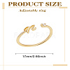 1Pc Letter Brass Rhinestone Open Cuff Rings for Women AJEW-LP0004-47N-G-2