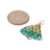 Glass Seed Bead Braided Pendants PALLOY-JF02081-2