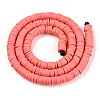 Flat Round Handmade Polymer Clay Beads CLAY-R067-6.0mm-14-2