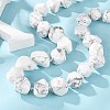 Natural Howlite Nuggets Beaded Necklaces for Women Men NJEW-K388-01N-3