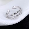 925 Sterling Silver Cuff Rings for Women RJEW-U046-02P-1