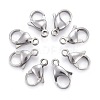 Tarnish Resistant 304 Stainless Steel Lobster Claw Clasps X-STAS-F182-01P-A-1