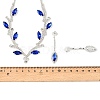 Leaf Brass Rhinestone Stud Dangle Earrings & Pendant Necklaces Set for Women SJEW-M102-03S-02-3