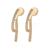 Brass Micro Pave Clear Cubic Zirconia Stick Clip-on Earrings EJEW-K286-13G-4