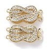 Brass Micro Pave Clear Cubic Zirconia Box Clasps KK-G491-01G-1