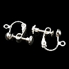 Rack Plated Brass Screw Clip-on Earring Findings KK-YW0001-10S-2
