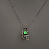 Alloy with Luminous Resin Bead Inside Pendant Necklaces for Women Men FS-WG4D5C2-06-1
