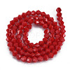 Opaque Solid Color Glass Beads Strands GLAA-Q080-4mm-B13-2