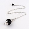 Natural Obsidian Sphere Dowsing Pendulums X-BJEW-E292-A04-1