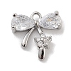 Brass Pave Clear Cubic Zirconia Charms KK-Z061-17P-1