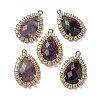 Natural Purple Fluorite Faceted Teardrop Pendants G-I375-01G-10-1