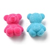Flocky Acrylic Beads X-OACR-E020-10-2