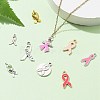 Awareness Ribbon Theme 50Pcs 9 Style Alloy Enamel Pendants & Awareness Ribbon Theme ENAM-YW0003-58-5