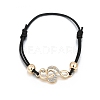 Alloy with Rhinestone Musical Note Link Bracelet PW-WG50083-01-1