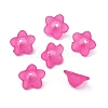 Chunky Magenta Transparent Frosted Flower Acrylic Beads X-PL560-14-2