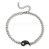 2Pcs Yin Yang Alloy Magnetic Couple Bracelets Set BJEW-TA00293-2