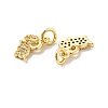 Sheep Brass Micro Pave Clear Cubic Zirconia Charms KK-G425-12G-2