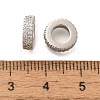 Rack Plating Brass Micro Pave Clear Cubic Zirconia European Beads KK-H508-10P-2