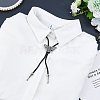 Alloy Moth Skull Black PU Leather Cord Bolo Tie Lariat Necklaces for Women Men NJEW-WH0031-08AS-5