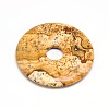 Donut/Pi Disc Natural Gemstone Pendants G-L234-30mm-11-1