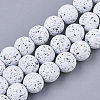 Spray Painted Natural Lava Rock Beads Strands G-N0324-D-10-1