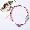 Plastic & Wood Beaded Necklaces & Beaded Bracelets Sets WG31E53-01-1